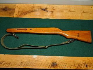 Vintage Chinese Sks Military Rifle Stock With Sling,  Numbered Stock