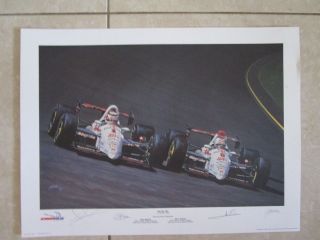 Newman Haas Indy 500 F1 Champions 1994 Official Litho Signed Mansell.  Andretti