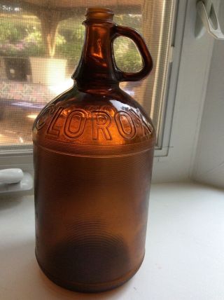 Vintage Glass Clorox Bottle Embossed 1/2 Gallon Jug No Lid
