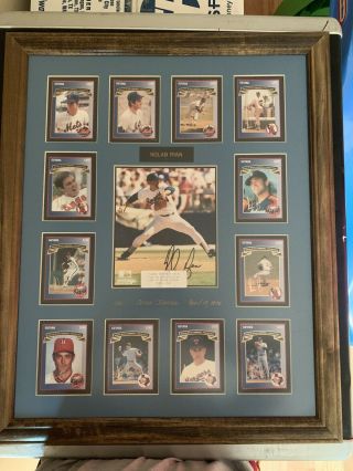 Nolan Ryan Complete Rare Set Of 12 Guyana Stamps W/ Signed Photo.