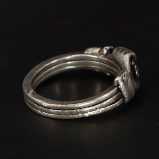 VTG Sterling Silver - FEDE GIMMEL Hands Heart Puzzle Ring Size 6 - 4g 2