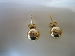 Estate Vintage 14k Yellow Gold Ball Stud Earrings
