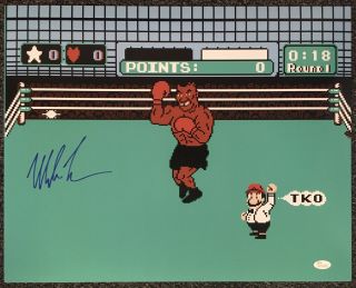 Mike Tyson Signed 16x20 Photo Autographed Jsa Itp Witnessed Nintendo Punchout