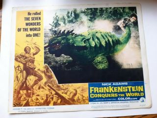 Vintage Lobby Card Horror 11x14 U.  S.  Movie Frankenstein Conquers The World 1966