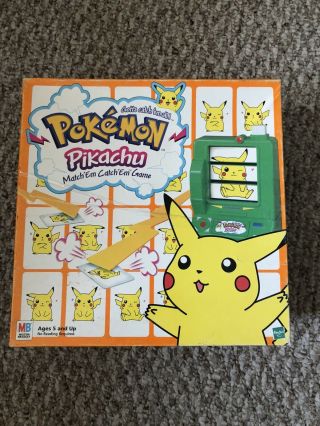 Vintage Hasbro 1998 Pokemon Pikachu Match Em Catch Em Game