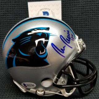 Ron Rivera Signed Autographed Carolina Panthers Riddell Mini Helmet.  Bas Beckett