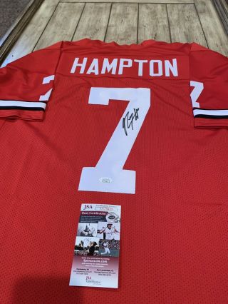 Rodney Hampton Autographed/signed Jersey Jsa Georgia Bulldogs Ny Giants