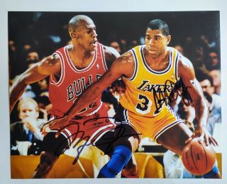Michael Jordan/chicago Bulls/magic Johnson/lakers 8x10 Autographed Photo W/coa