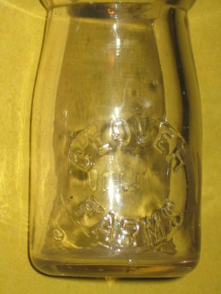 Vintage Clover Farms Milk Bottle = 1/4 Pint Glass = Pa Dutch Area Reading,