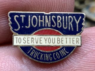 St.  Johnsbury Trucking Co.  Inc.  1/10 10k Gold Vintage Rare Service Award Pin.