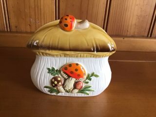 Vintage Merry Mushroom Ceramic Napkin Holder.  Made In Japan