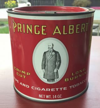 Vintage Prince Albert Pipe & Cigar Tobacco Round Tin Can