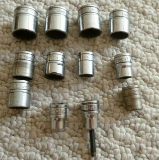 Vtg Snap On 3/8 Drive Socket Set Metric 19mm To 9mm - Shallow 11,  1 Total