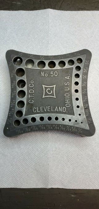 Vintage Cleveland C.  T.  D.  Co.  No.  50 Twist Drill Bit Holder Stand Usa
