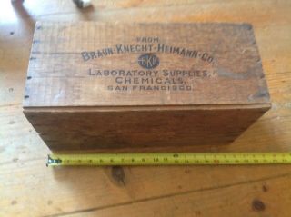 Vintage Wooden Crate Box Braun - Knecht - Heimann - Co.  San Francisco 18 " X8 " X9 "