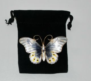 Vintage Epf Sterling 925 S Multi Color Enamel Butterfly Pin Brooch