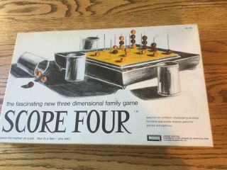 Vintage 1971 Score Four 3 - D Strategy Board Game Lakeside