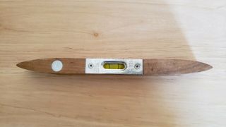 Vintage Stanley 9 " Inch Wood Torpedo Level No.  259 With 2 Direction Bubbles