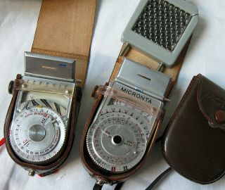 Two Vintage Photo Light Meters Micronta & Sekonic Both Seem To Be.