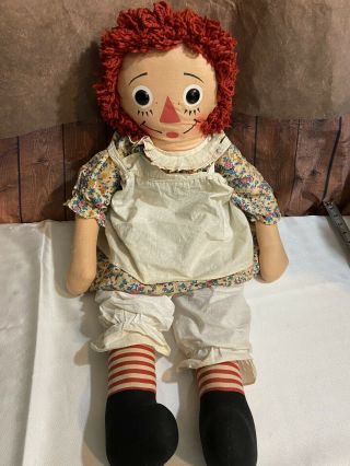 Vintage 30 " Knickerbocker Raggedy Ann Stuffed Doll