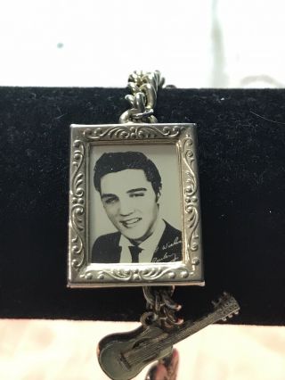 Vintage Elvis Presley Charm Bracelet.  Elvis Picture,  Guitar,  Heart,  Houndog 3