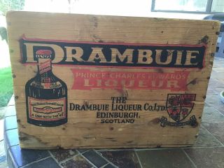 Vintage Drambuie Liqueur Wood Crate Edinburgh Scotland