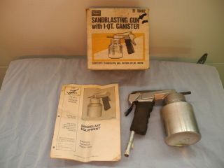 Vintage Sears 1 Quart Media Sand Blast Gun And Instructions