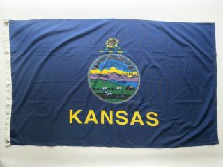 Vintage Kansas State Flag Us Banner Cloth Old Usa Pennant American Ad Astra