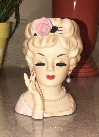 Vintage Lady Head Vase Inarco E - 193/s
