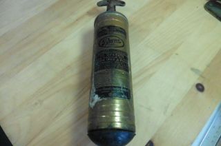 Vintage Pyrene Fire Extingusher Empty With Wall Stand Pump No R763195 Brass 14 "