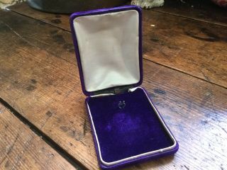 Antique Victorian Purple Velvet Watch Locket Pendant Jewelry Presentation Box