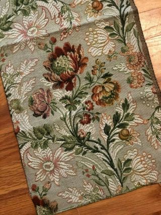 Antique Vintage French Floral Cotton Jacquard Tapestry Sample Fabric,  C.  1920 - 30