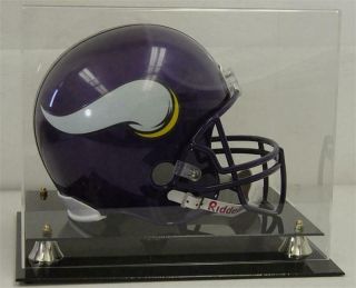 Deluxe Full Size Football Helmet Display Case W/ Clear Top All Sides Visible