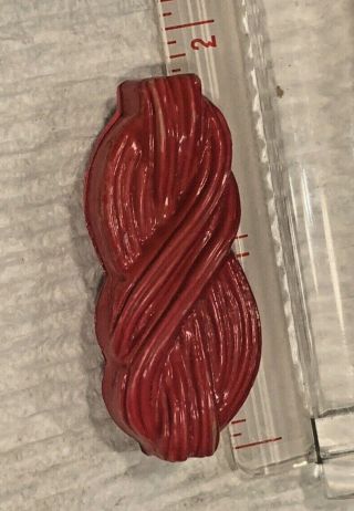 XL Vintage Celluloid Button Extruded knot Design licorice shaped 2