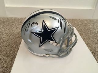 Dallas Cowboy Autographed Mini Helmet Jaylon Smith Zack Martin,  Frederick No