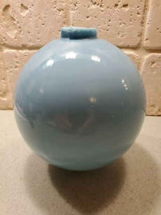 Vintage Lightening Rod Ball Robin Egg Blue Milk Glass 5 " Tall 4 1/2 " Diameter