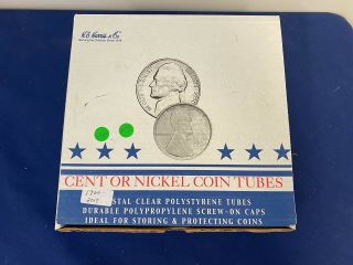 Vintage Box Of Nickel Coin Tubes D