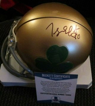 Tyler Eifert Signed Notre Dame Irish Shamrock Mini Helmet Beckett Bas T23052