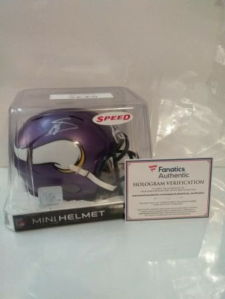Stefon Diggs Signed Minnesota Vikings Speed Mini Helmet Fanatics Bills