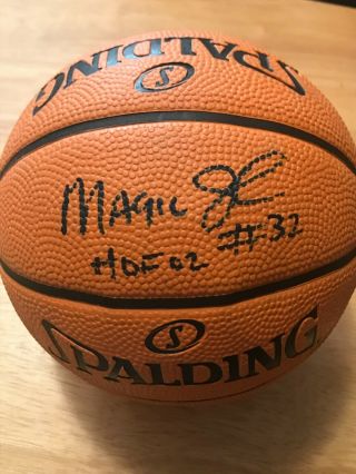 Magic Johnson Signed Auto Autographed Spalding Nba Game Basketball Jsa " Hof "
