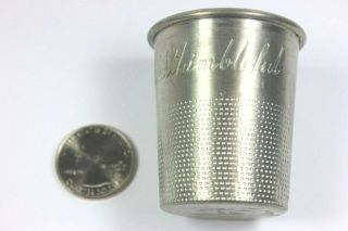 Vintage Just A Thimbleful Shot Glass 2206 Pewter By Poole