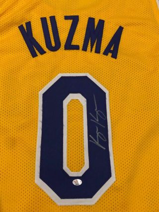Hand Signed Kyle Kuzma Autograph La Lakers Basketball Jersey With