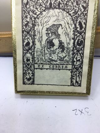 Antioch Bookplates 31 Ex Libris Gnome Wizard Box Vintage