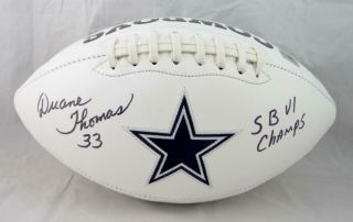 Duane Thomas Autographed Dallas Cowboys Logo Football - The Jersey Source Auth In
