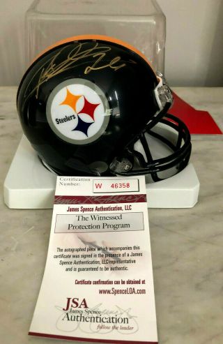 Pittsburgh Steelers Rod Woodson Autographed Riddell Mini Helmet With