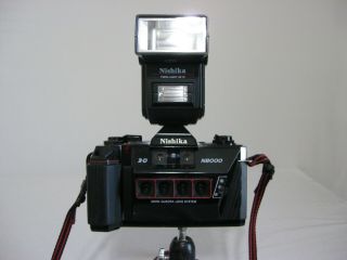 Nishika N8000 3 - D Camera With Flash And 2 Piece Leather Pouch
