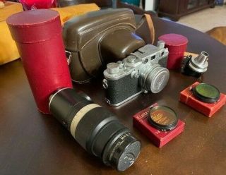 Leica IIIc Camera with accessories serial no 396411 2