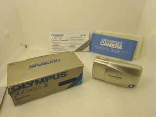 Vintage Olympus Mju Ii Quartz Date 35mm 1: 2.  8 Film Camera Large Aperture Lens