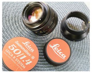 Serviced Leica Summilux - R 50mm F1.  4 Germany 2cam Lens Minty,  Special Caps