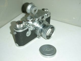 Vintage Leica Ernst Leitz Wetzlar DRP 5cm 1:2 Camera w/ Telephoto Lens & 2